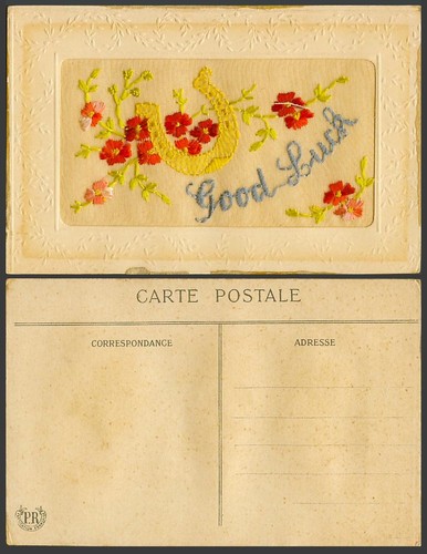 Ww1 silk embroidered old - ww1,