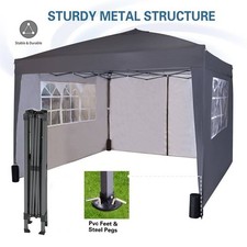 3x3M Grey Pop Up Gazebo With