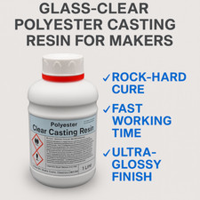 Ultra Clear Polyester Casting Resin Kit – Fast Set – Art, Craft, Repairs – UK
