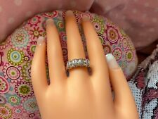 DIAMONIQUE QVC 925 STERLING SILVER PRINCESS CUT ETERNITY RING SIZE R-S