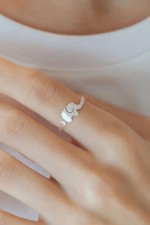 S925 Sterling Silver Elephant Ring One Size Adjustable Wrap Band Jewellery Gift