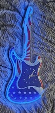 American Neon Guitar Wall Clock