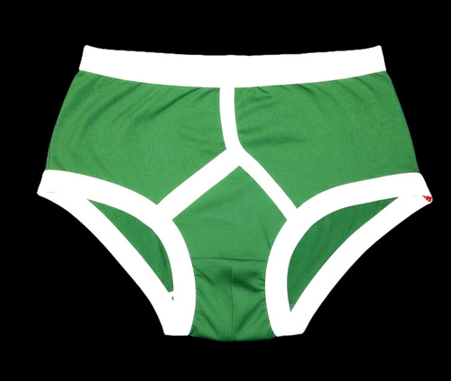 Men green front briefs - green,