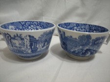TWO X SPODE BLUE ITALIAN CUPS (OLD BLUE BACKSTAMP)