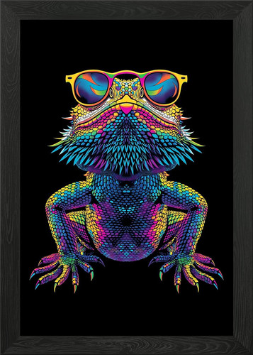 Bearded dragon lizard framed - bearded,