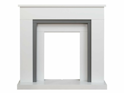 Electric white grey fireplace - grey,