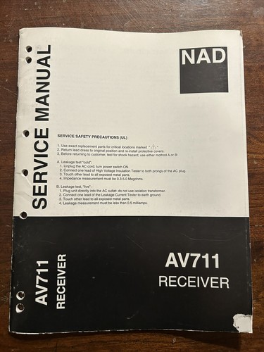 Nad av711 receiver service - nad,