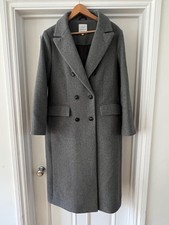Women’s John Lewis grey wool blend double breasted maxi coat coat size 16