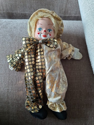 Vintage porcelain clown - vintage,