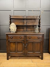 Ercol Old Colonial Solid Oak Dresser Base and Rack – Classic Vintage Storage