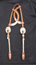 Dale Chavez Double Ear Silver Star Pattern Horse Headstall Bridle Tack SHOW