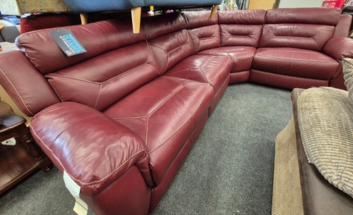 Red leather reclining corner