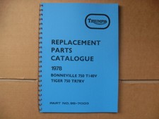 TRIUMPH T140V,TR7RV PARTS BOOK FOR 1978  MODELS UK & US