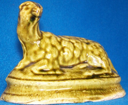 Antique pottery sheep money - pottery,