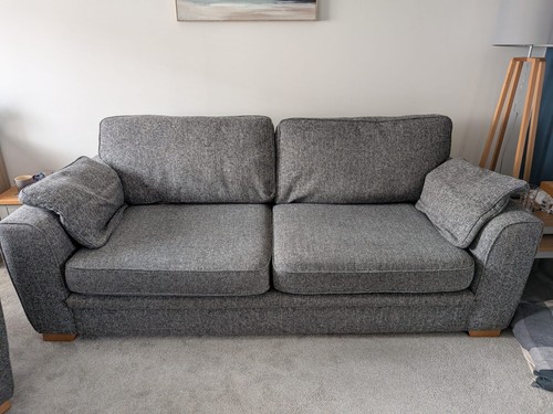 Grey fabric contemporary sofa - fabric,