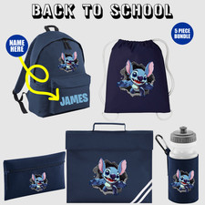 Personalised Stitch Alien Backpack, Custom Name, Kids Back To School Essentials