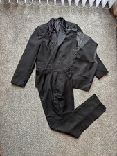 Classic Ballroom 3 Pieces Suit Tuxedo Black XXL Latin Dance Performance Formal