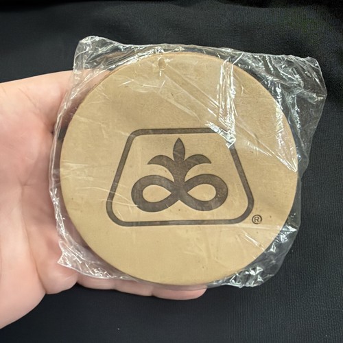 Vintage leather coaster - 4, pc