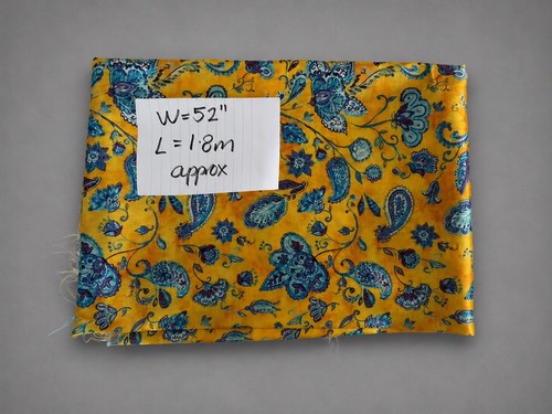 Mustard yellow blue paisley - mustard,