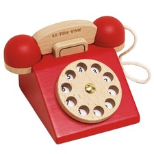 Vintage Wooden Toy Phone With