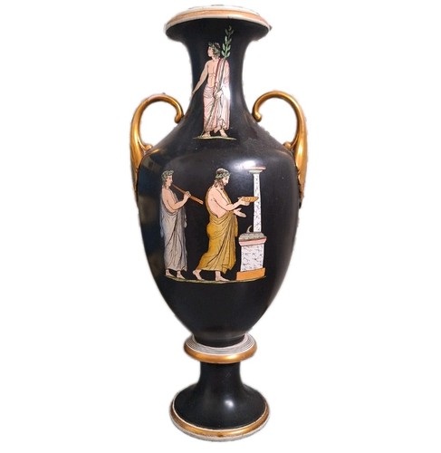 Prattware 50cm pedestal vase - prattware,
