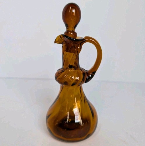 Vintage hand blown amber - hand,