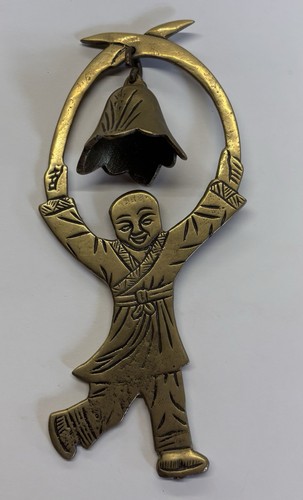 Antique brass hanging bell