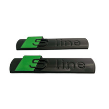 Green Audi S Line Badge  (2pcs) Side & Rear A1 A3 A4 A5 A6 Q5 TT Quattro Sport