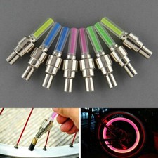 UK Stock 2PC VALVE DUST CAP TYRE COLOUR SAFETY LED NEON CAR BIKE WHEEL LIGHTS