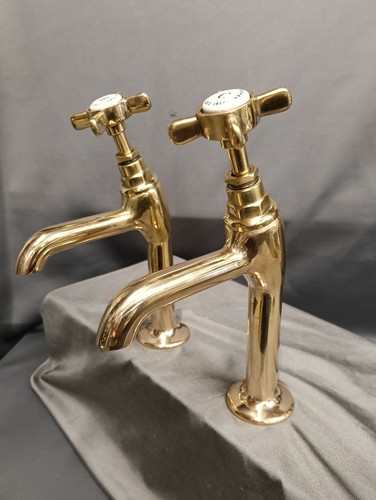 Bare brass pillar taps - bare,