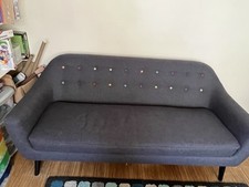 Made.com Dark Grey Richie 3-seater Sofa With Coloured Buttons
