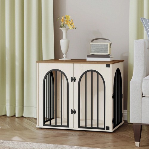 Wooden dog crate furniture - dog,