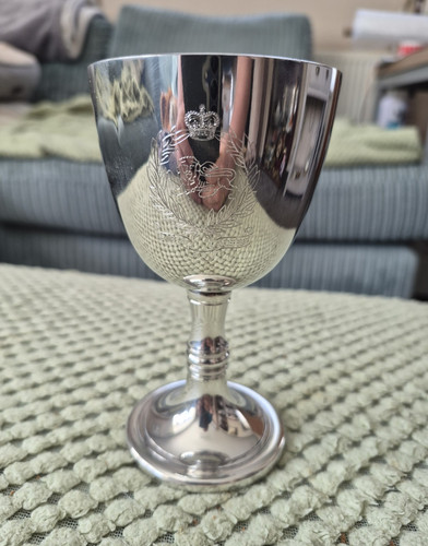 Silver plate goblet cup - silver,