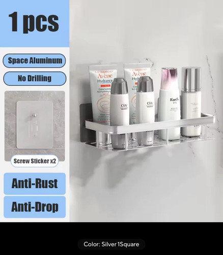 Adhesive bathroom storage rack - adhesive,