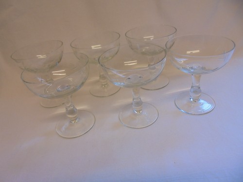 Vintage set six - set, etched