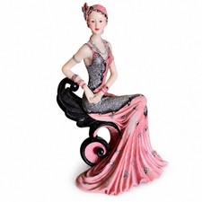 Art Deco Lady Figurine Pink