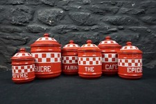 Set of Six Red Check Vintage
