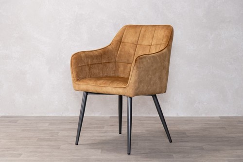 Velvet dining chair with metal - dining,