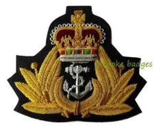 Badge Navy Queens Crown Gold