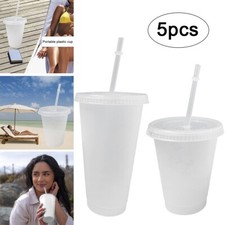5x Reusable Plastic Cold Cup