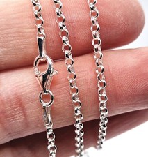 925 Sterling Silver Chain Necklace Belcher 2mm Rolo Style Unisex Jewellery Gift