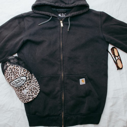 Carhartt black zip hoodie - black,