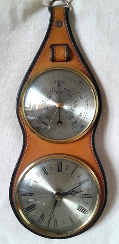 Retro leather aneroid - retro,