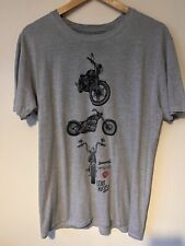 Grey Size L Custom Motors  Motorcycles T-shirt Chopper Scooter Racing Gift Shirt