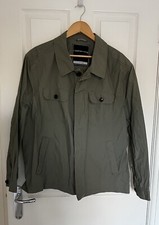 Red Herring Khaki Green Grey 100% Cotton Coat Jacket With Pockets Size X Large