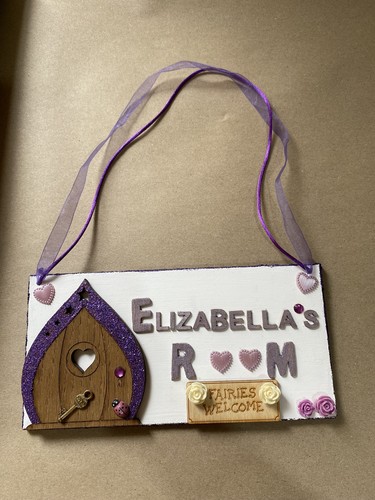 Elizabella room sign purple - sign,