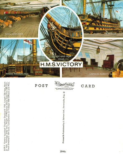 Vintage postcard hms victory - vintage,