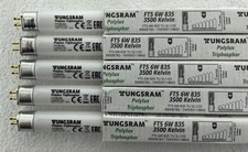 5x 6 Watt 9" 6w white T5 Fluorescent tube bulb Tungsram was GE 226mm