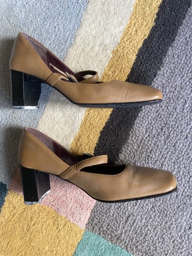 Vintage mary jane tan leather - tan,