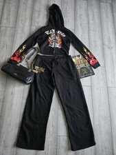 Ed Hardy Tattoo Flame Tiger Tracksuit Set L - Bold Gold Logo & Tattoo Graphics